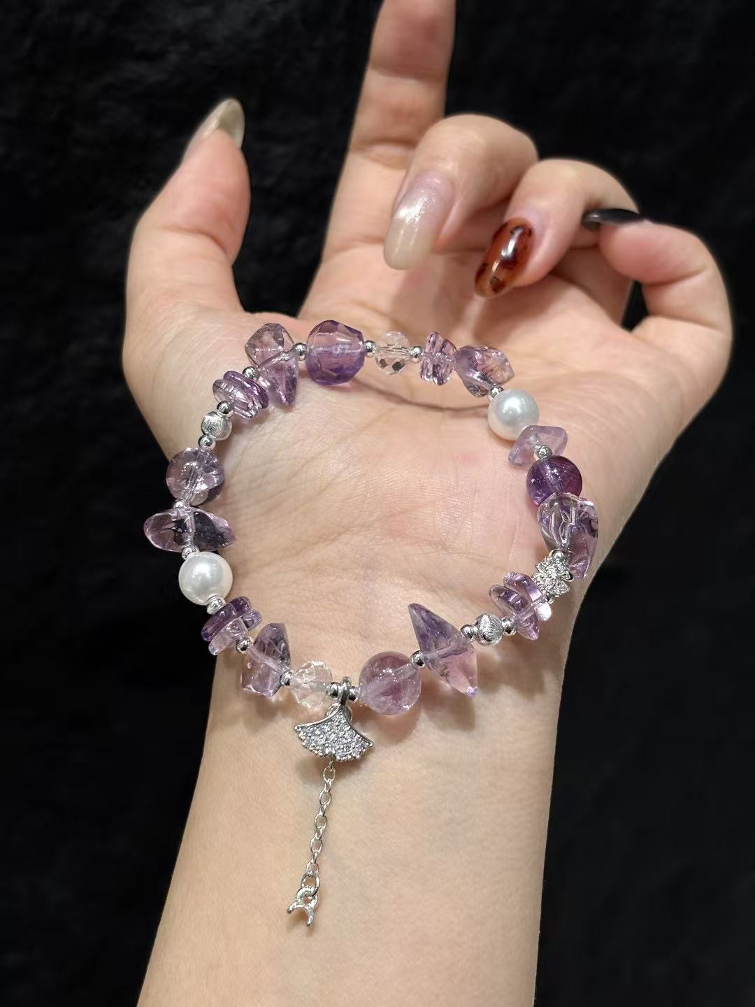 Amethyst & Pearl Radiance Bracelet – 9mm & 8mm 02207