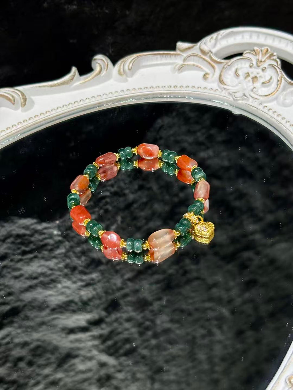 Jade Ember Heart Bracelet 02198