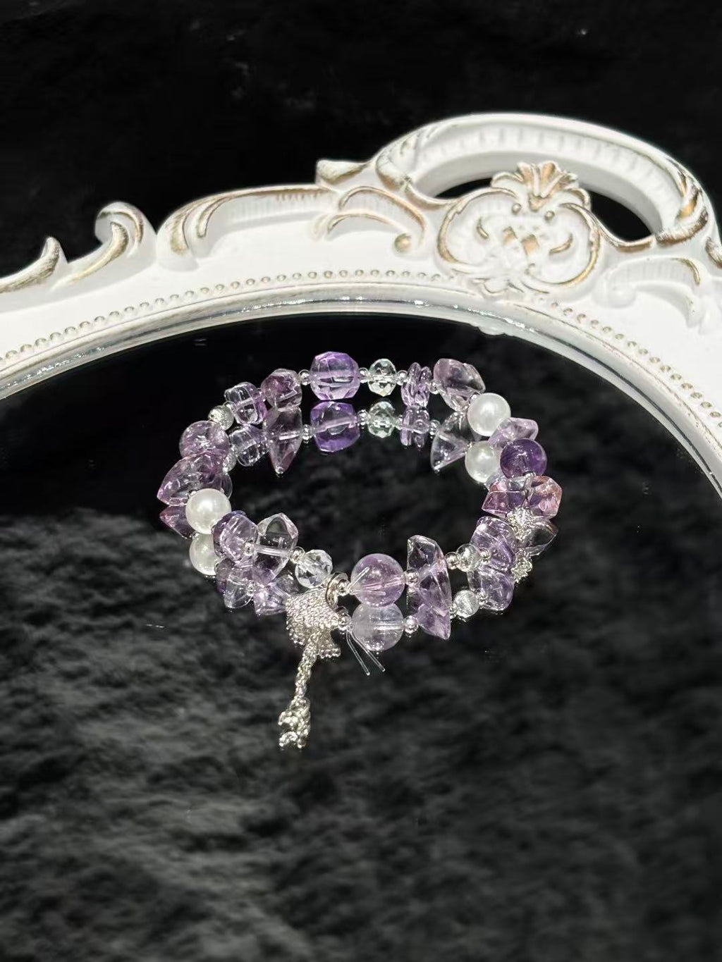 Amethyst & Pearl Radiance Bracelet – 9mm & 8mm 02207