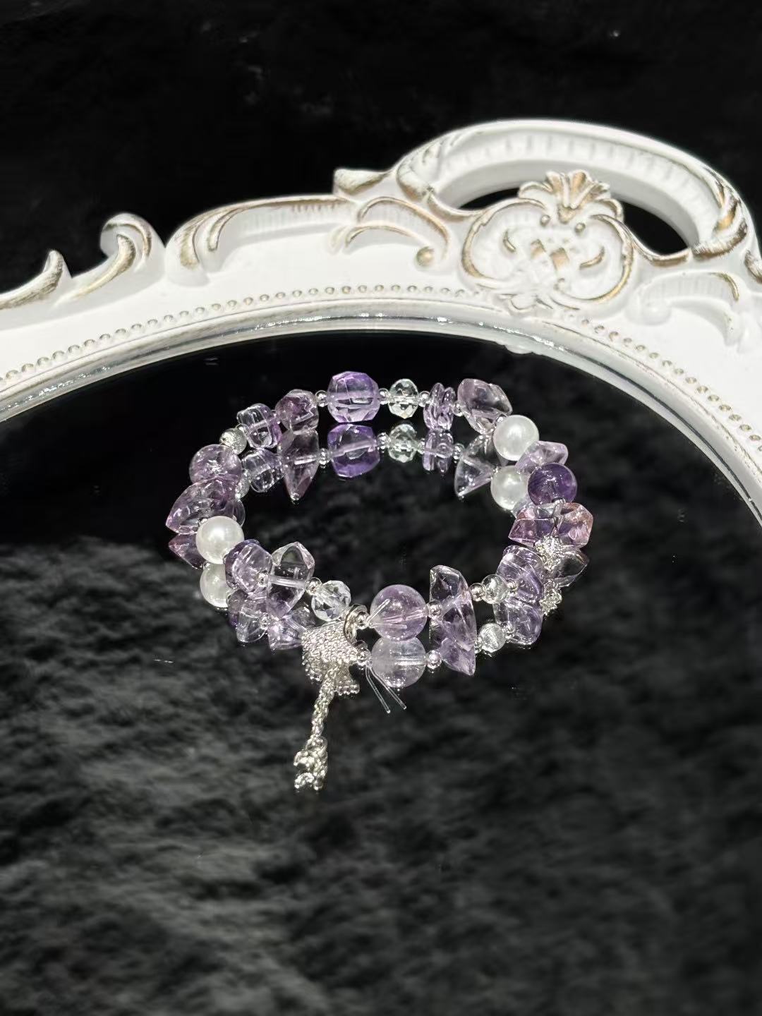 Amethyst & Pearl Radiance Bracelet – 9mm & 8mm 02207
